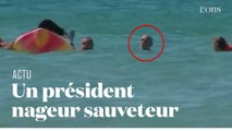 Le président portugais Marcelo Rebelo de Sousa vient en aide à deux nageuses en difficulté