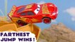 Hot Wheels Farthest Jump Wins with Disney Cars 3 Lightning McQueen versus Funny Funlings and Marvel Avengers with the PJ Masks in this Family Friendly Full Episode English Toy story for Kids