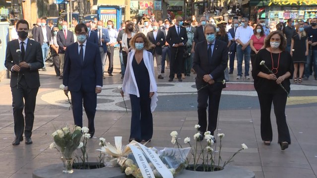 Torra, Colau, Batet e Illa, juntos en el tercer aniversario de los atentados del 17A