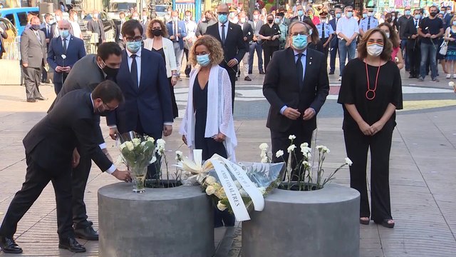 Torra, Colau, Batet e Illa, juntos en el tercer aniversario de los atentados del 17A