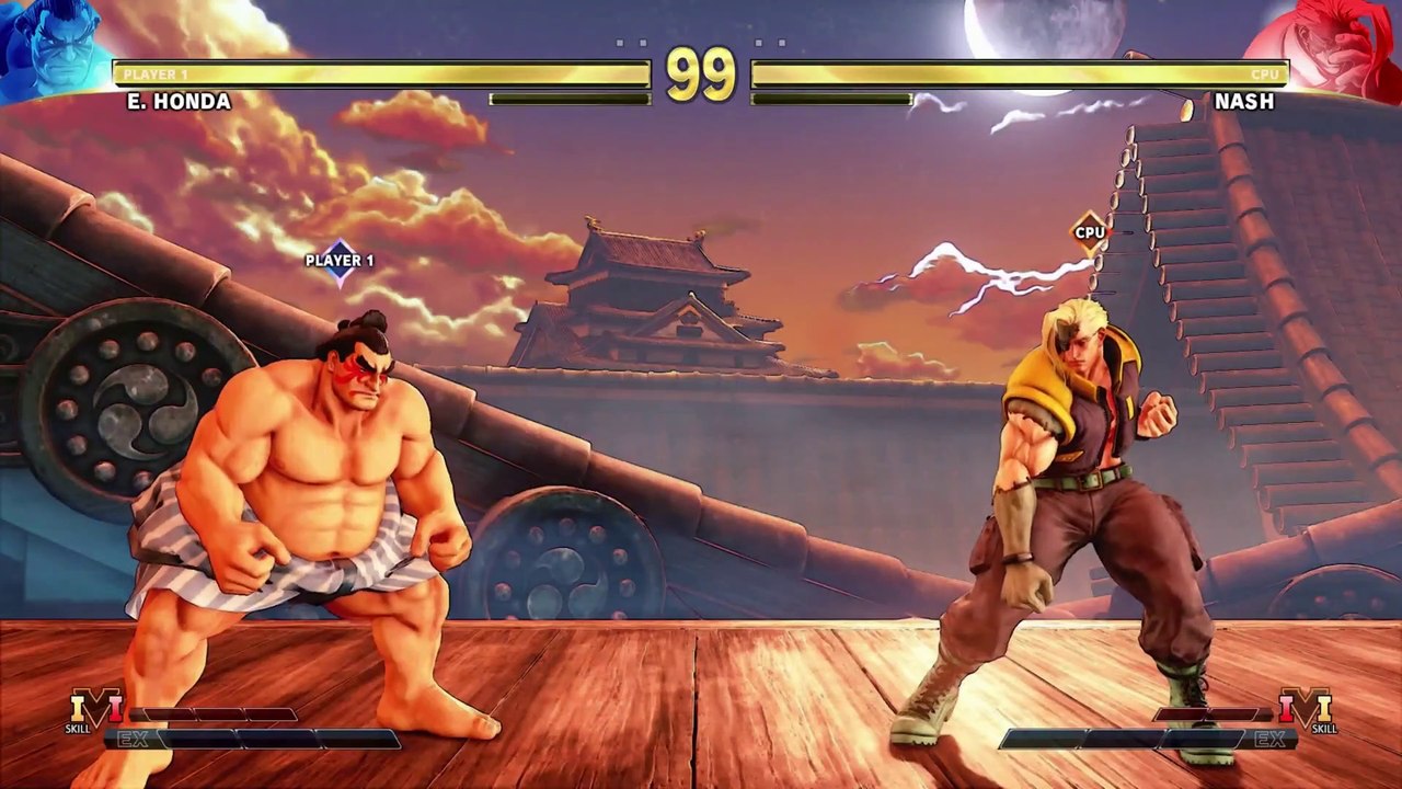 Street Fighter V - E. Honda vs Nash - Gameplay