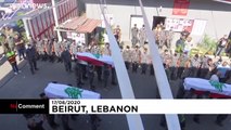 Funeral held for Lebanese firefighters killed in Beirut explosion