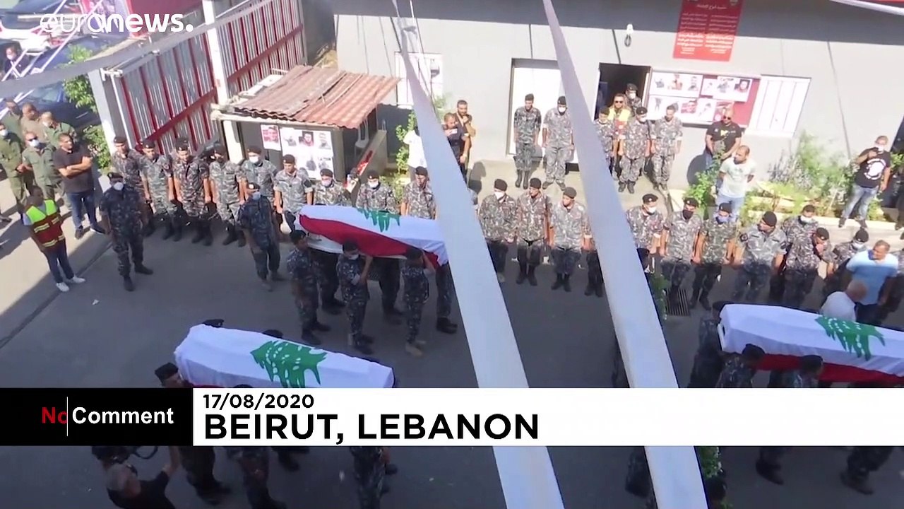 Funeral held for Lebanese firefighters killed i...