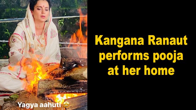 Kangana Ranaut performs pooja at her home