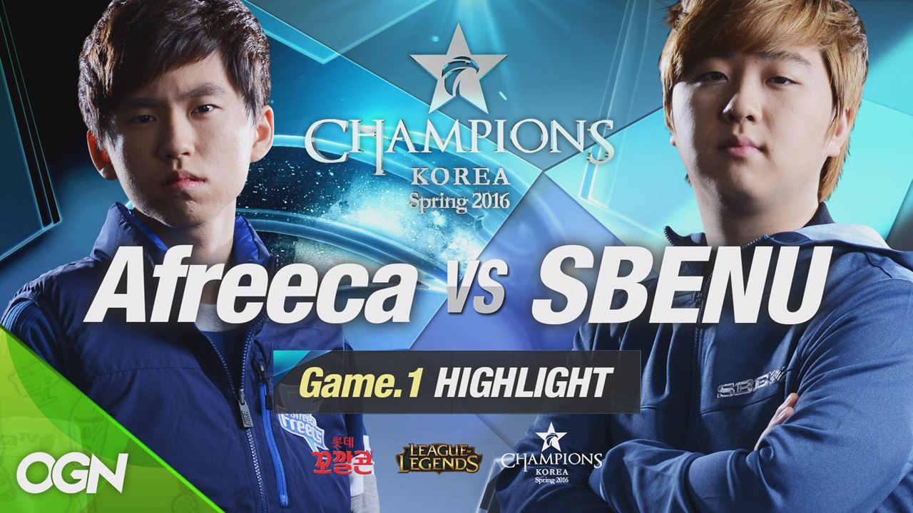 [H/L 2016.01.27] Afreeca vs SBENU Game 1 - RO1 l 롯데 꼬깔콘 LoL Champions Korea Spring 2016