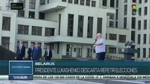 Belarús: Lukashenko descarta repetir las elecciones