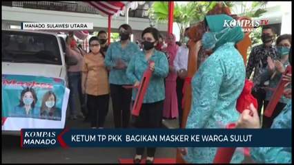 Ketum TP PKK  Bagikan Masker Ke Warga Sulut