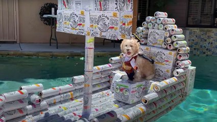 All Aboard! Guy Makes Boat Out Of White Claw Cans In Quarantine