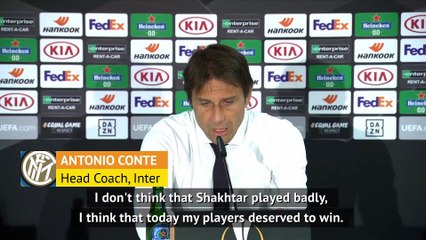Inter "perfect in all senses" after thumping Shakhtar - Conte