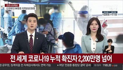 전 세계 코로나19 누적 확진자 2,200만명 넘어