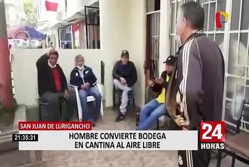 SJL: Pese a pandemia, dueño de bodega convierte su negocio en cantina al aire libre