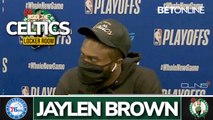 Jaylen Brown on Injured Leg 