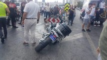 Motosikletli polisler kaza yaptı! İki yunus polisi ağır yaralı