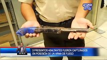 Tres presuntos asaltantes fueron capturados en posesión de un arma de fuego en Guayaquil