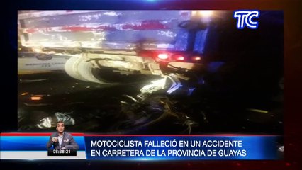 Download Video: Motociclista falleció en un accidente de tránsito registrado en la carretera de Lomas de Sargentillo, provincia del Guayas