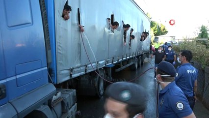 Samsun'da tırda 115 kaçak göçmen susuzluktan bitkin halde bulundu