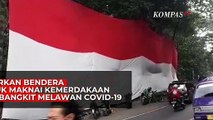 Komunitas Pecinta Alam Dan Komunitas Motor Bentangkan Bendera Merah Putih di Tebing Sukabumi