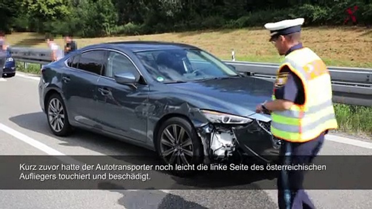 Umgekippter autotransporter führt zur vollsperrung der a 96