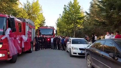 İtfaiye eri kullandığı itfaiye aracını 'gelin arabası' yaptı - ÇORUM