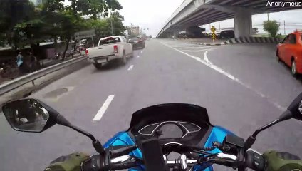 Van Pulls into Road Creating a Close Call for Motorcyclist