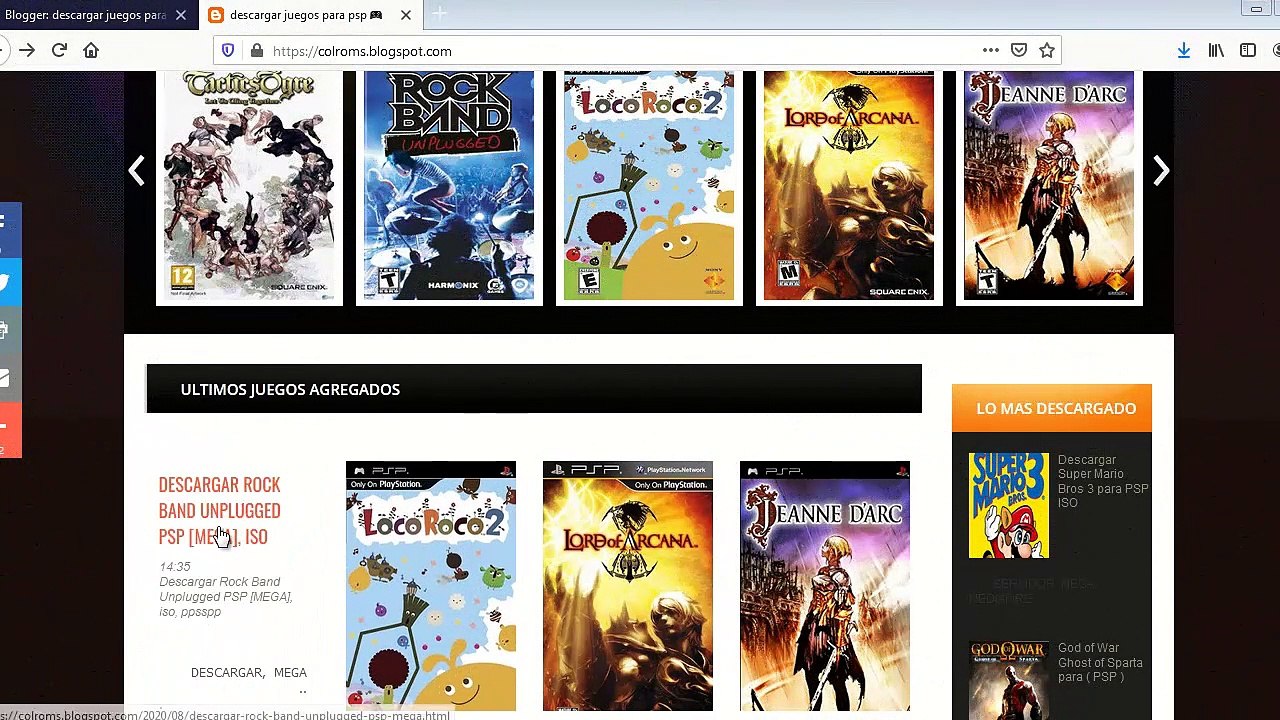 Descargar Juegos Para Psp y PPSSPP // MEGA
