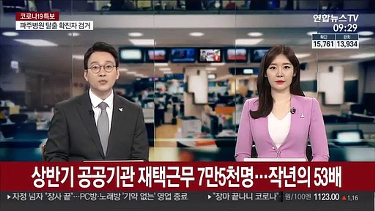 상반기 공공기관 재택근무 7만5천명…작년의 53배