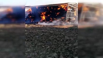 Tekirdağ’da 5 bin balya saman cayır cayır yandı