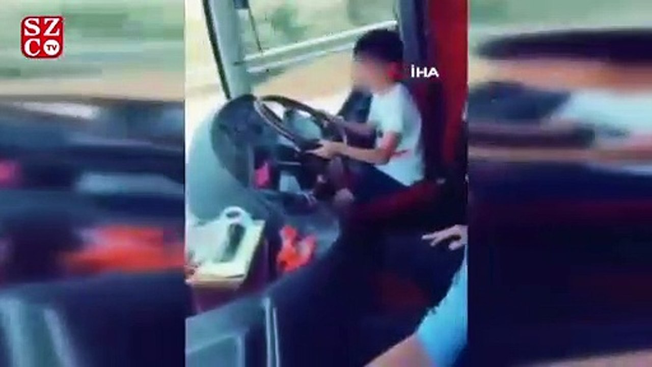 Küçük çocuğun yolcu otobüsünü kullanması pes dedirtti