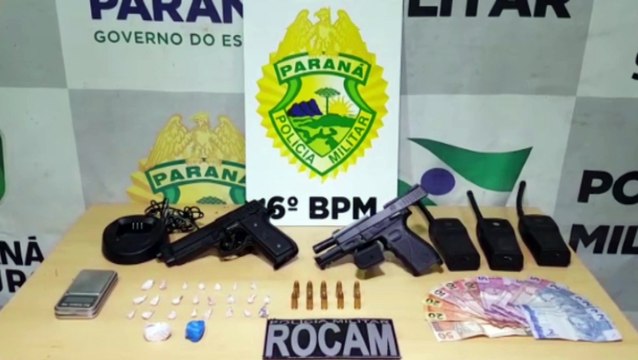 Jovens são detidos pela Rocam por tráfico de drogas e posse de arma de fogo