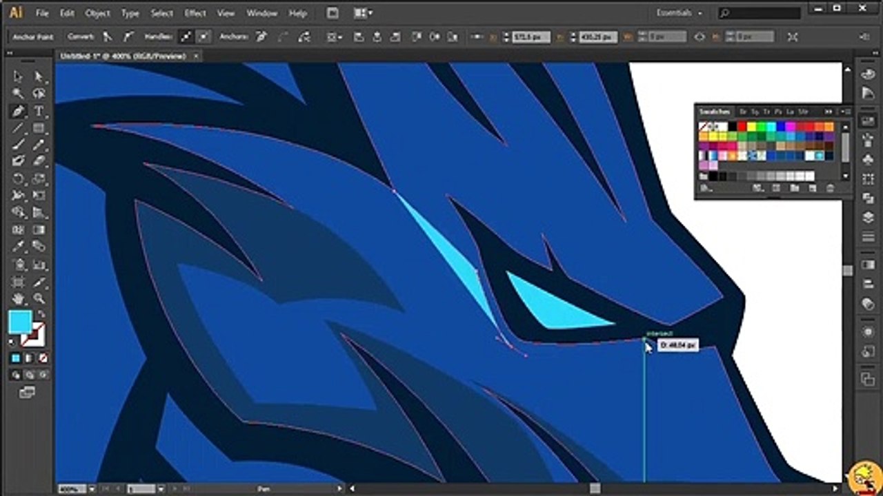 dragon mascot logo-blue dragon-illustrator #oyeplot