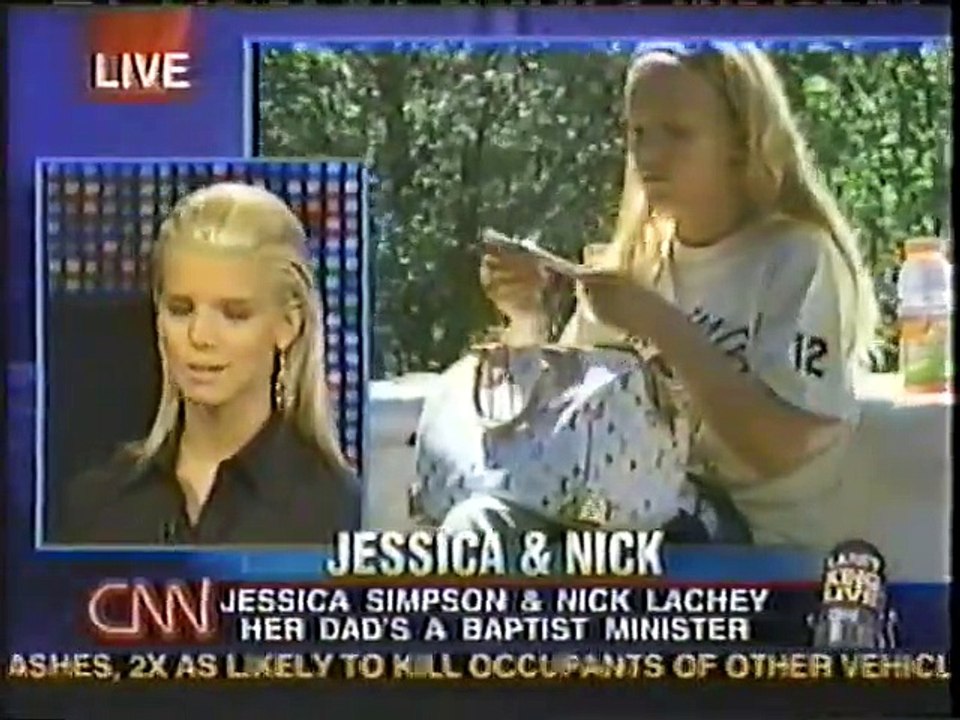 Nick Lachey & Jessica Simpson on the Larry King Show 10/14/03