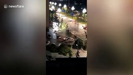 Huge sinkhole opens up swallowing dozens of vehicles in China