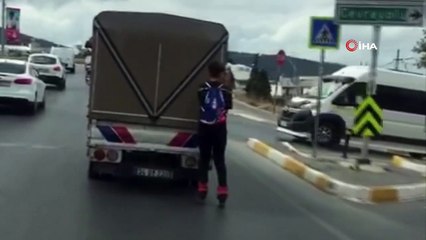 Patenli gencin tehlikeli yolculuğu kamerada