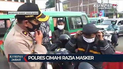 Polisi Hentikan Pengendara Yang Tidak Gunakan Masker