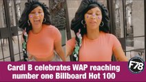 F78NEWS: Cardi B celebrates WAP reaching number one Billboard Hot 100.  #CardiB #MeganTheeStallion #WAP