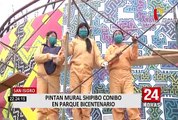 San Isidro: Pintan mural shipibo-conibo en Parque Bicentenario