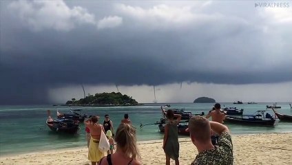 Cuatro tornados simultáneos siembran el pánico en una playa de Tailandia