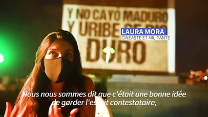 Colombie: quand la pandémie vide les rues, la protestation se projette sur les murs