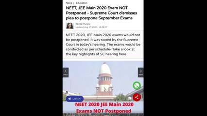 NEET and JEE postponed cancel....
