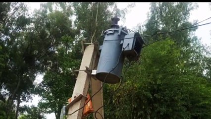 नगला शुक्ल में बिजली का पोल टूटकर हुआ क्षतिग्रस्त, गांव की लाइट हुई खराब