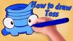 Om Nom Stories: How to Draw Toss from Cut the Rope 2 - Funny cartoons for kids