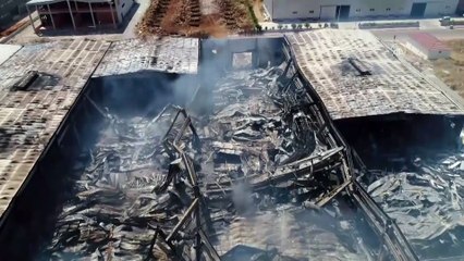 (DRONE) Fabrikadaki yangın kontrol altına alındı - ANTALYA