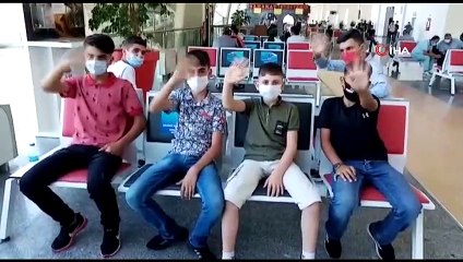Kahraman çocuklar hayatlarında ilk defa uçağa bindi