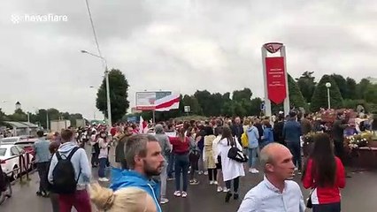 Protesters join striking workers in show of solidarity as Minsk continues demonstrations