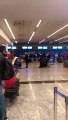 Fila en Ezeiza para hacer el check in en plena pandemia