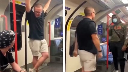 Un homme raciste se prend un K.O. dans le métro londonien (Vidéo complète)