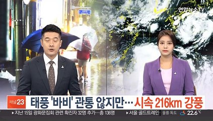 태풍 '바비' 관통 않지만…시속 216km 강풍
