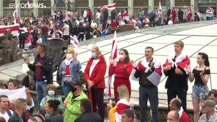 Una cadena humana muestra la solidaridad internacional con el pueblo bielorruso