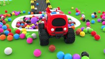 Pinky and Panda play with Monster Cars and Color Balls