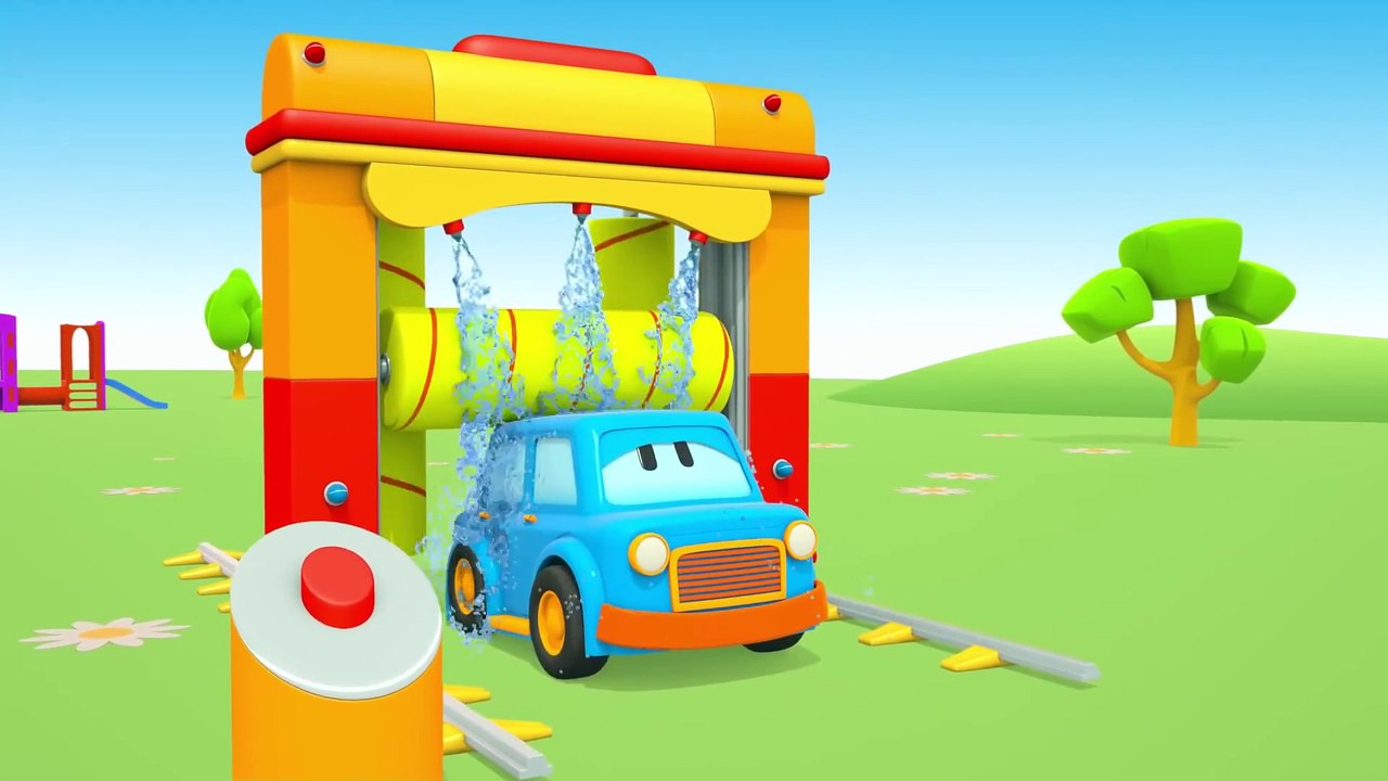 Dessin animé de Léo le camion: engin de pose de canalisations